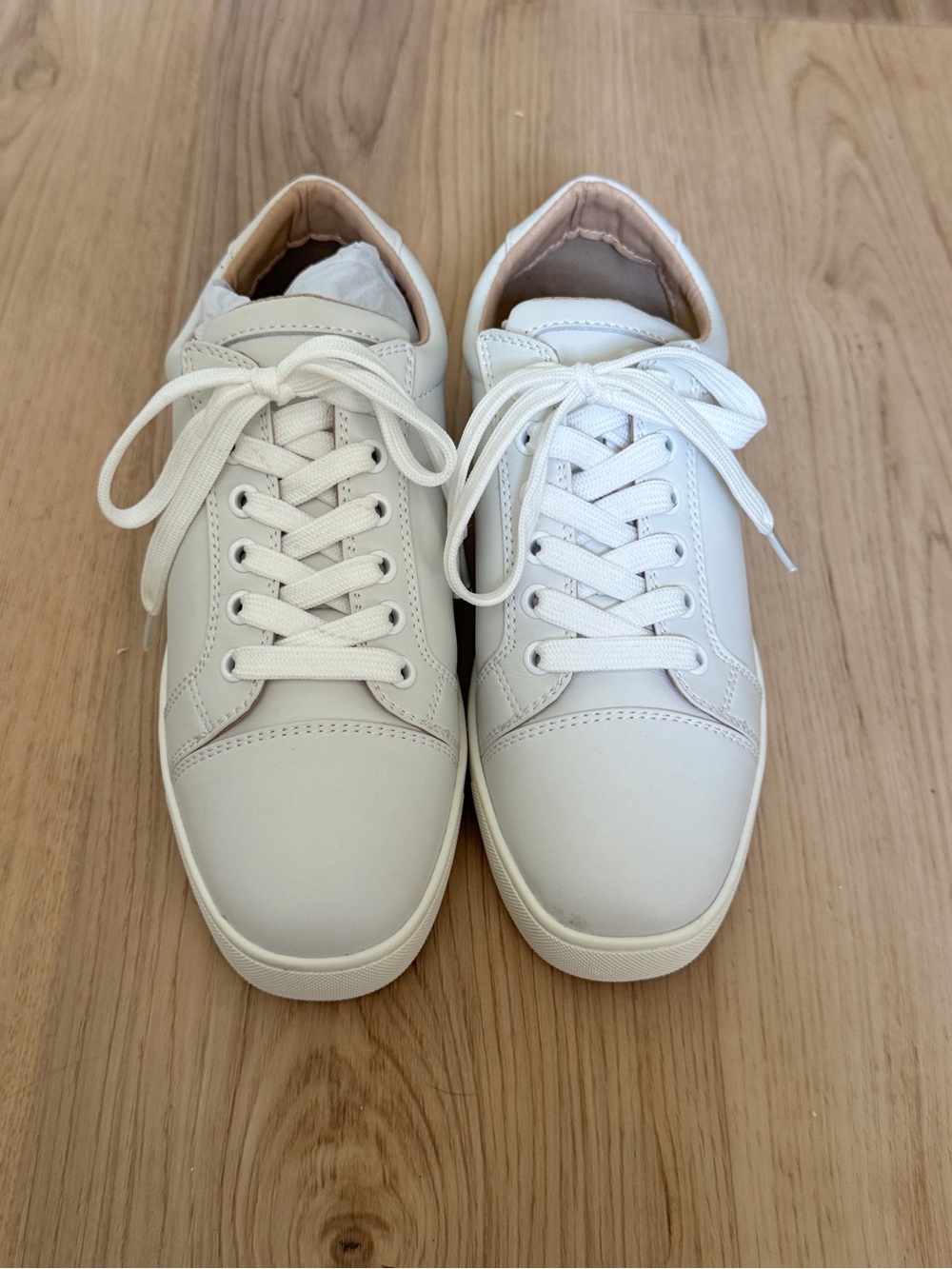 Christian Louboutin White Leather Low-Top Sneakers
